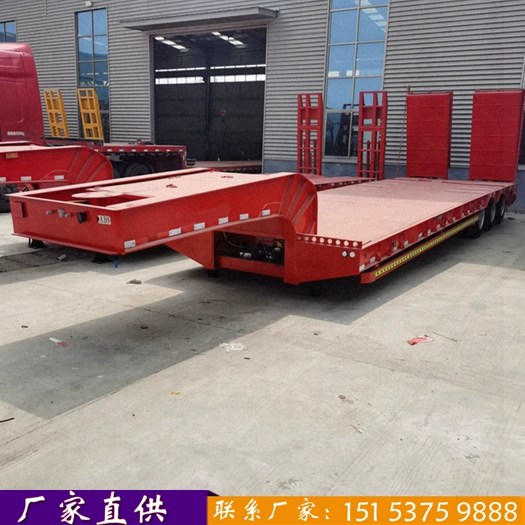 Трехосный прицеп для экскаватора 12.5m низкорамный полуприцеп складная двухсекционная пружинная лестница