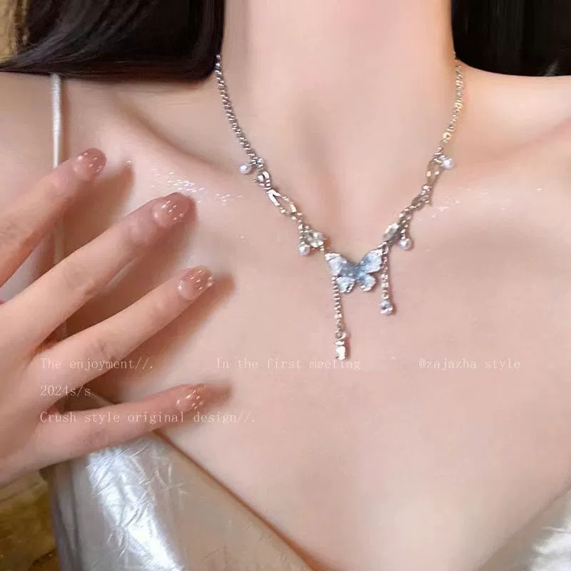 Ожерелье с жемчугом и подвесками, цепочка для ключницы, аксессуар, стиль высокого качества