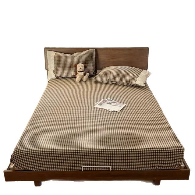 2025 nuevo estilo Clase A de algodón de grado materno e infantil Hilo de una sola capa a cuadros Sencillo de cama de textiles para el hogar Nantong simple Funda de cama
