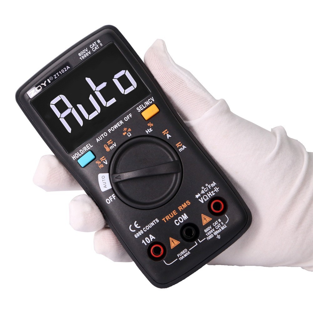 众仪ZT102A万用表 双模式亮显屏数字高精度全自动智能防烧万能表