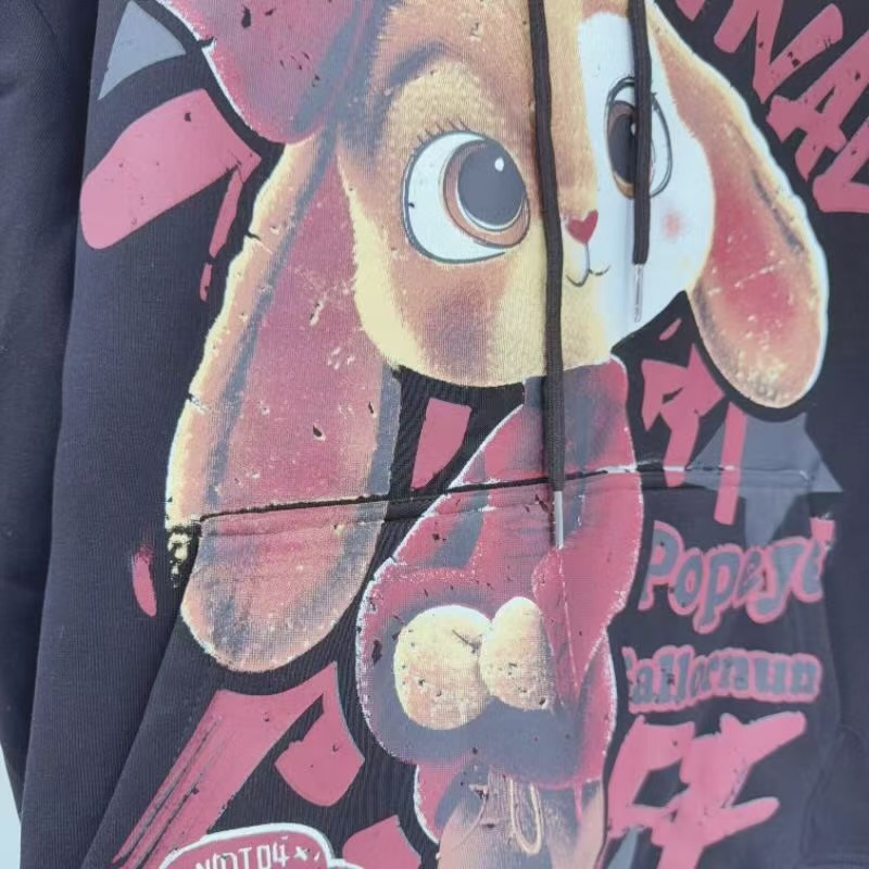 Sudadera con Capucha Térmica para Mujer 300斤 de Peluche Engrosado Con Estampado
