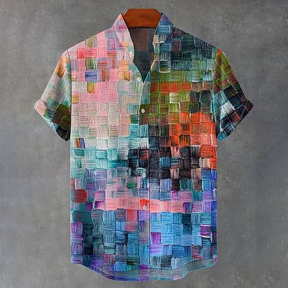 Новая европейская и американская трансграничная 3D цифровая печать, свободная модная рубашка с короткими рукавами, кардиган в этническом стиле