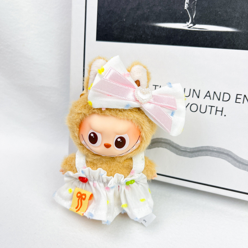 现货拉布布4.0衣服 蝴蝶结碎花连衣裙 棉花娃娃挂件labubu娃衣|undefined