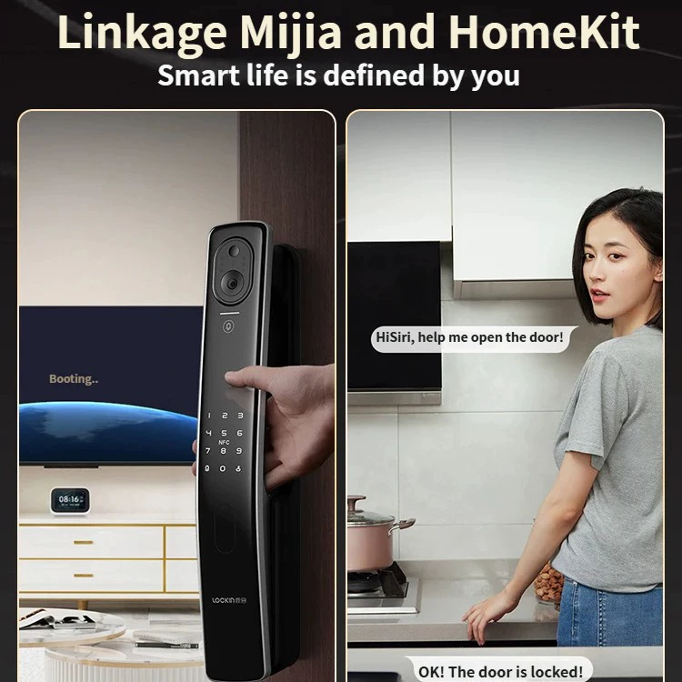 Lockin V5max Luke V5max распознавание лица в 3D, касания ладони, замок соединён с Mijia Apple HomeKit