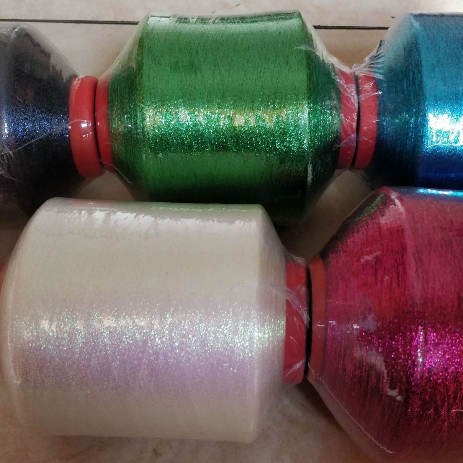 包裹亮黑色光丝线紫色金属反光包线针织棉袜织毛衫用