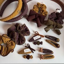 秋冬格纹发夹侧边夹少女卡通小熊夹子发夹高级感精致碎发发卡发饰