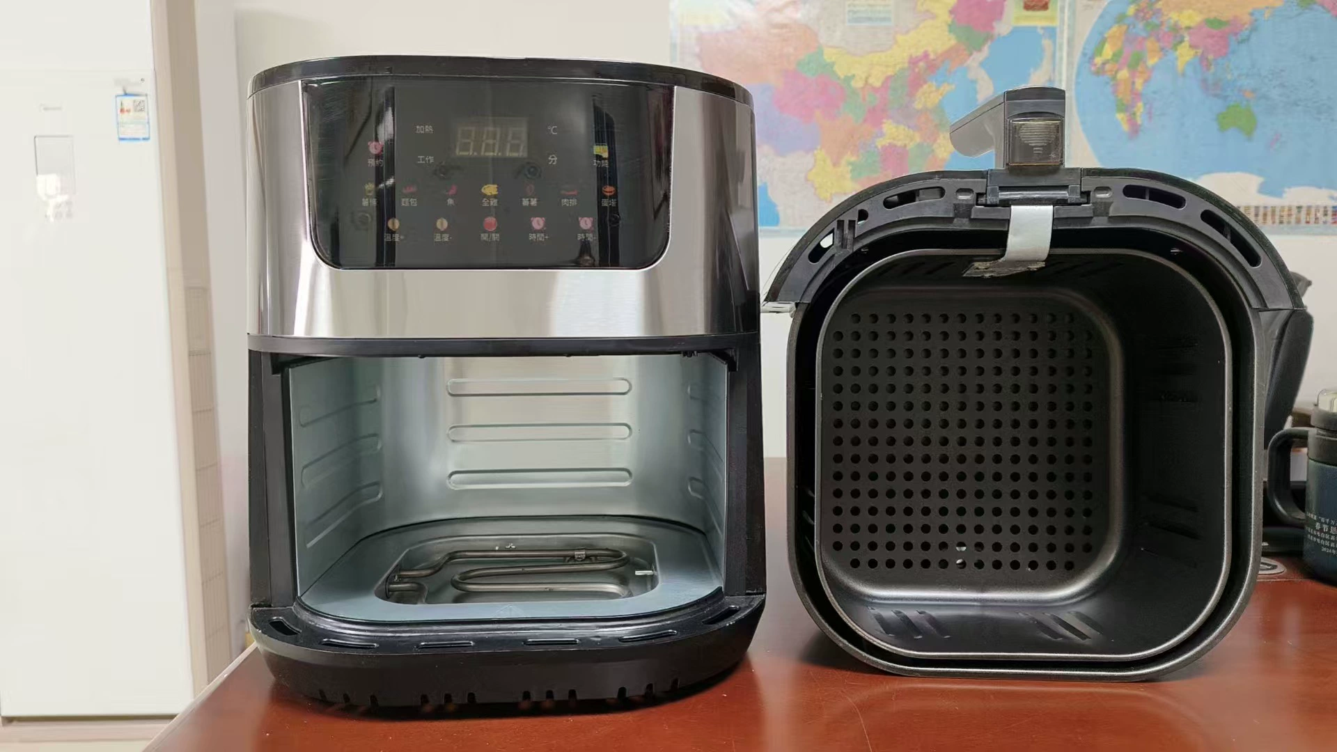 Фритюрница Air Fryer 2026 нержавеющая сталь, окно визуализации и цифровые элементы управления, большой объём и множественные размеры во время готовки