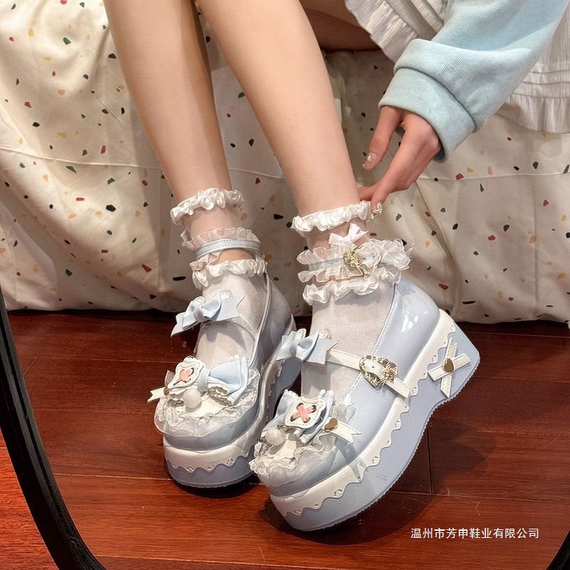 Japanese-style women's leather shoes to match skirts, round-toed, cute, soft girl JK uniform, thick-soled Mary Jane shoes Japanese-style women's leather shoes to match skirts, round-toed, cute, soft girl JK uniform, thick-soled Mary Jane shoes
