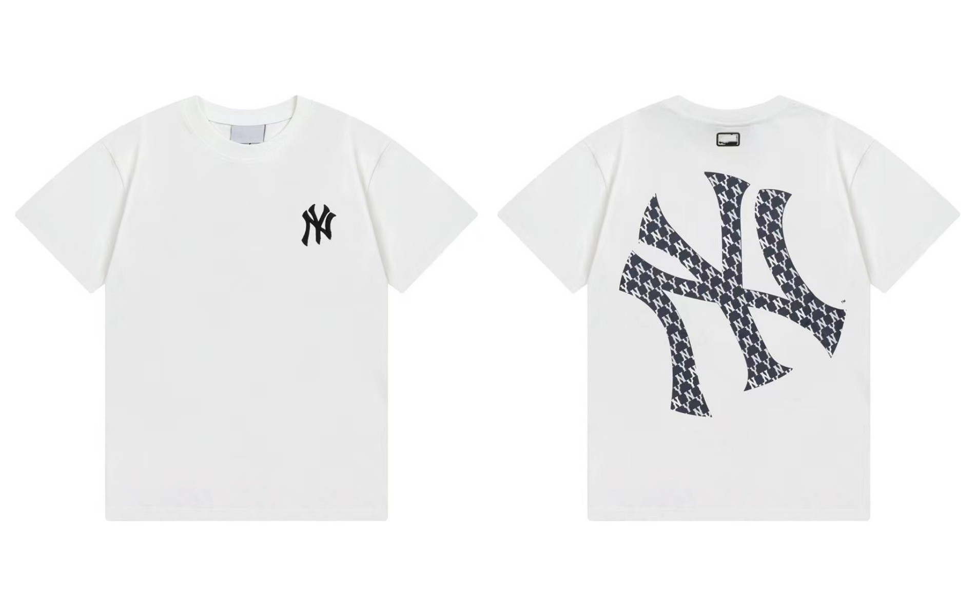 Fábrica al por mayor nueva moda Coreana de alta calidad impresa algodón manga corta hombres y mujeres mismo estilo pareja camiseta suelta soporte código de escaneo