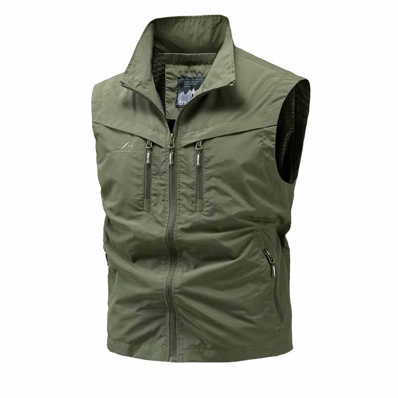 Herramientas chaleco hombre primavera y otoño ocio al aire libre pesca escalada montaña correr hombro de bolsillo chaleco de clip