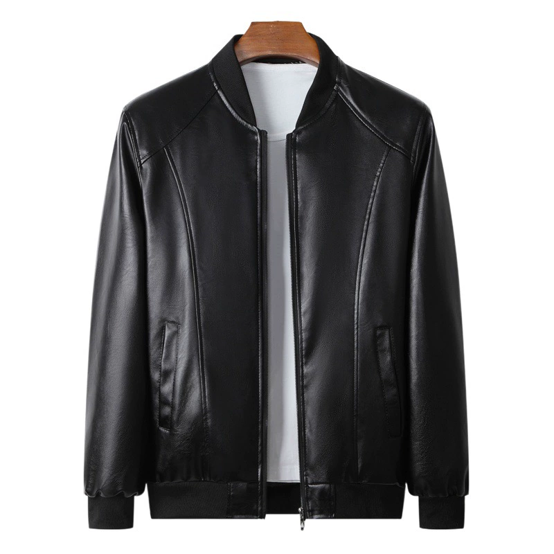 Мужская кожаная куртка-бомбер, осень-зима 2025, оптом от производителя