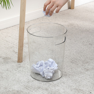Pet Transparent Trash Can Ins Style Simple Desktop Open Type Lidless Satchel Paper Basket Thickeneded