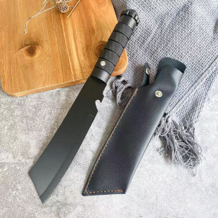 Stainless steel black blade outdoor knife outdoor camping multi-function knife outdoor knife camping self-defense straight knife