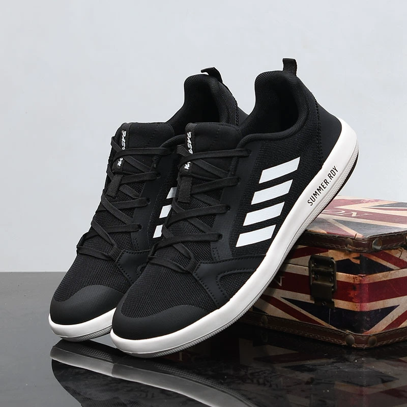 Мужская обувь, летняя сетчатая дышащая спортивная повседневная обувь с защитой от запаха, рабочая нескользящая черная мужская модная обувь с низким вырезом 8827