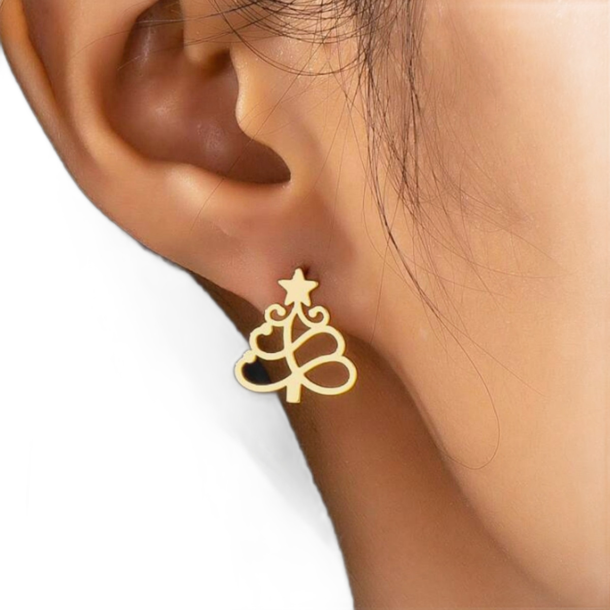 Minimalist, Geometric Heart Shaped, Triangle Shaped, U Shaped, Star Shaped, And Moon Shaped Ear Cartilage Studs Fashionable And Versatile Earrings._voghion.com