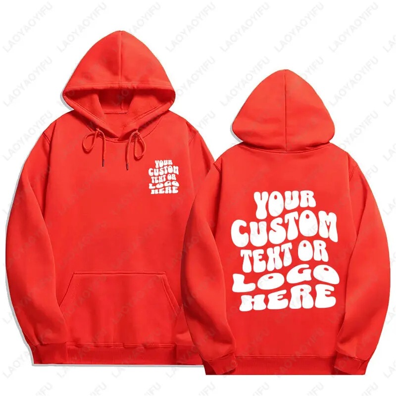 Custom Text Hoodies for Independent Websites, Personalized Sweatshirts with Front and Back Printing, Black T-Shirts