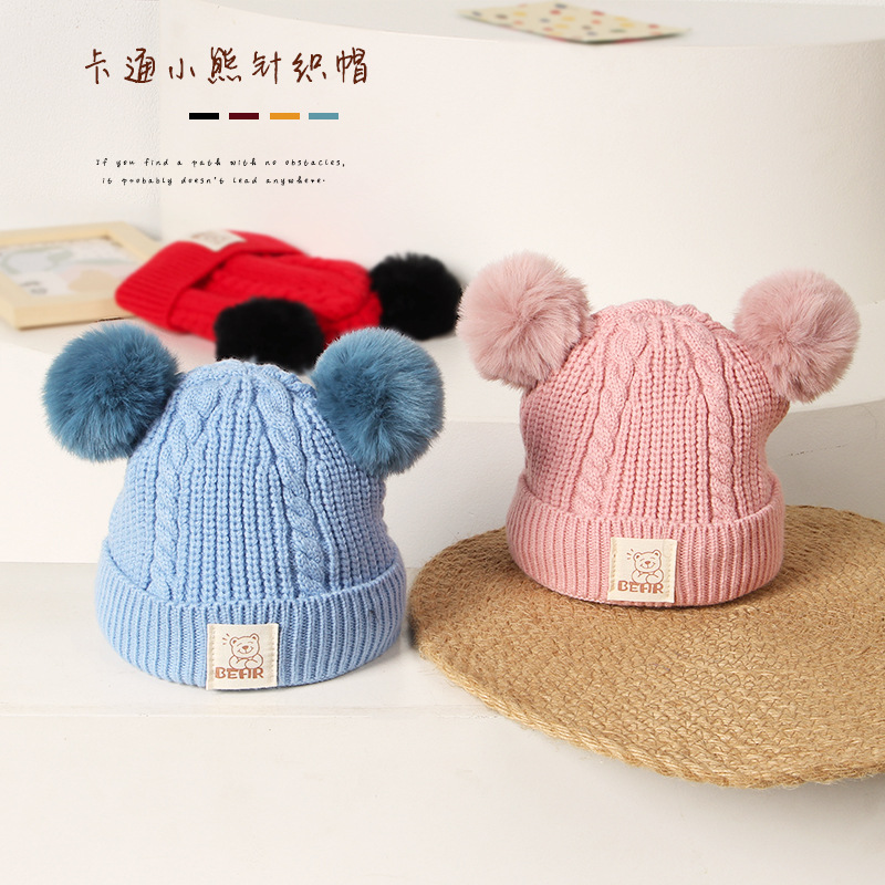 Children's demi-season cute woolen keep warm hat for men and women…