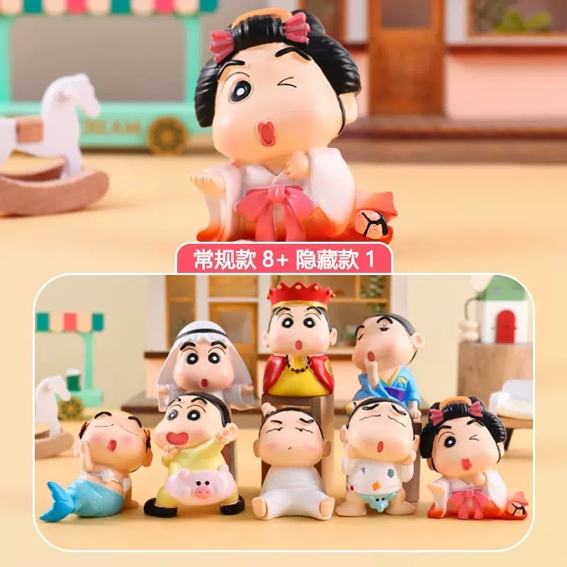 小红书新款萌新出击爆炸头手办盲盒创意装饰摆件礼物蜡笔小新周边|undefined