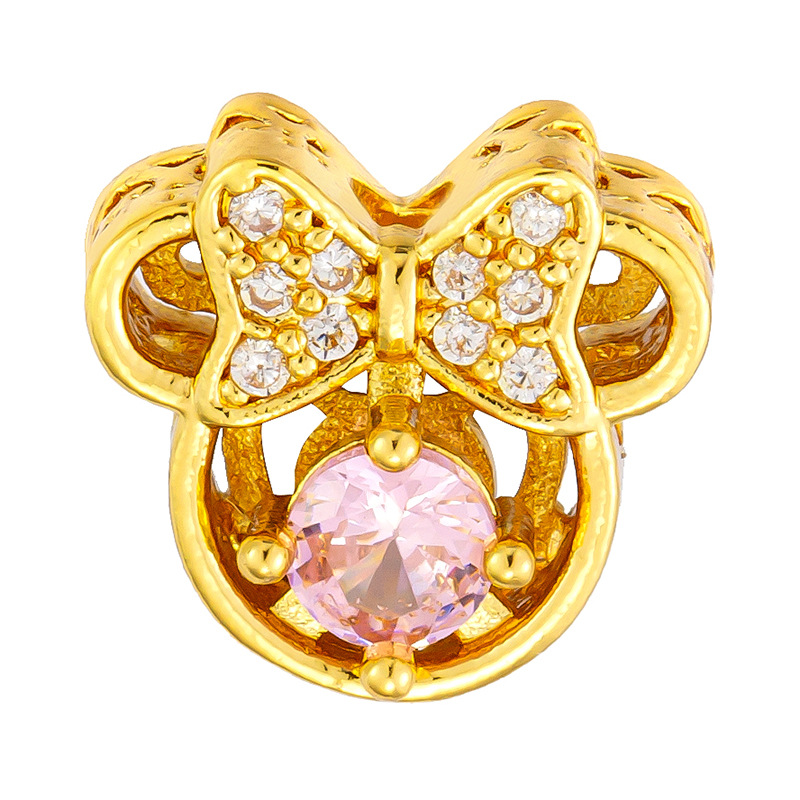 Colgante de cobre micro incrustado Gufasha oro goteo de aceite perlas de transferencia DiDi con perlas de acessorios de perlas huecas fábrica de perlas al por mayor