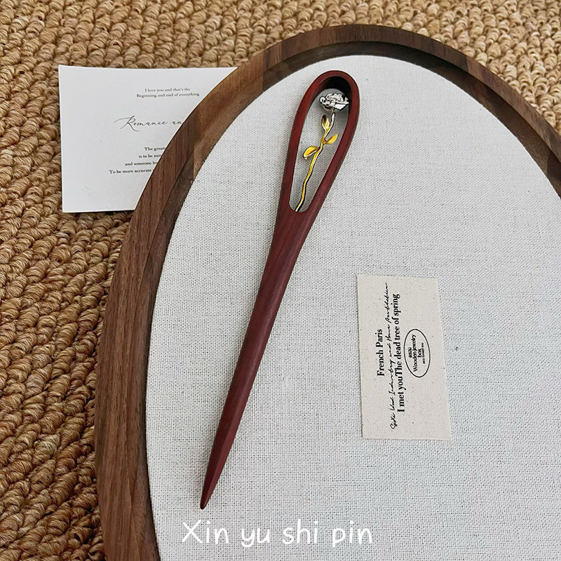 新中式复古玫瑰花发簪旗袍马面裙盘发器民族风气质百搭高级感发饰|undefined