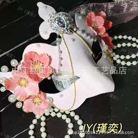 面具樱花半脸古风珠花不夜城摆摊狐狸猫脸汉服配饰景区成品面罩