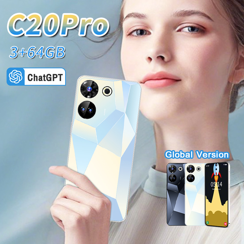 C20pro新款现货4G安卓3+64智能手机 6.53寸高清屏跨境外贸代发