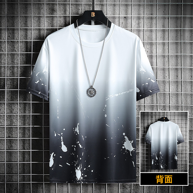 2023 nuevo verano de hombre camiseta de manga corta camiseta de moda suelta camiseta de media manga gradiente ropa de hombre ropa de moda para hombres