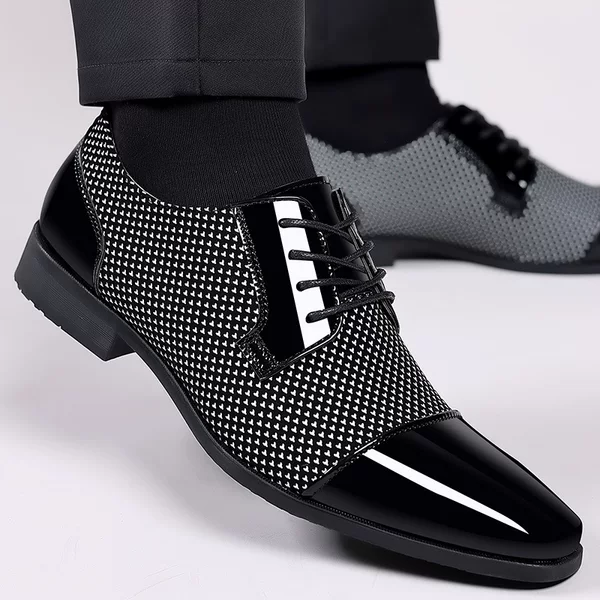 Men's Leather Shoes New Business Formal Casual Spring and Autumn Breathable Men's British Korean Style Pointed Toe Groom's Wedding Shoes