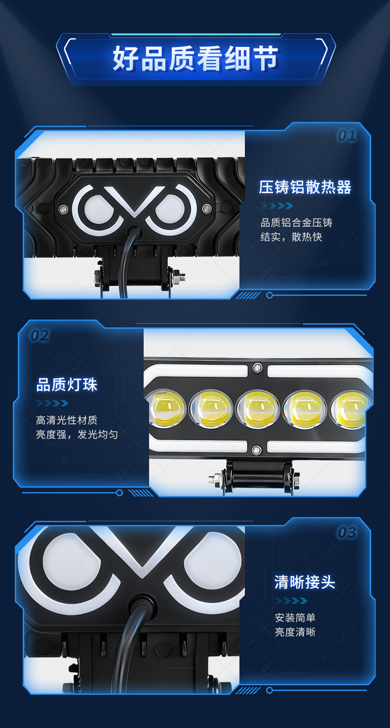 S20 Colorful Five-Eye Motorcycle Spotlight LED Headlight