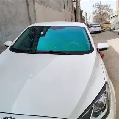 Automotive Film Full Car Film, Explosion-Proof Film - construction-not-included-with-scraper-blade-green-chameleon-sidewall-50cm-wide-x-1m-long