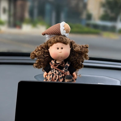 Decoration Cute for Girls, Car ornaments - screen-model-leopard-print-curly-hair-potato