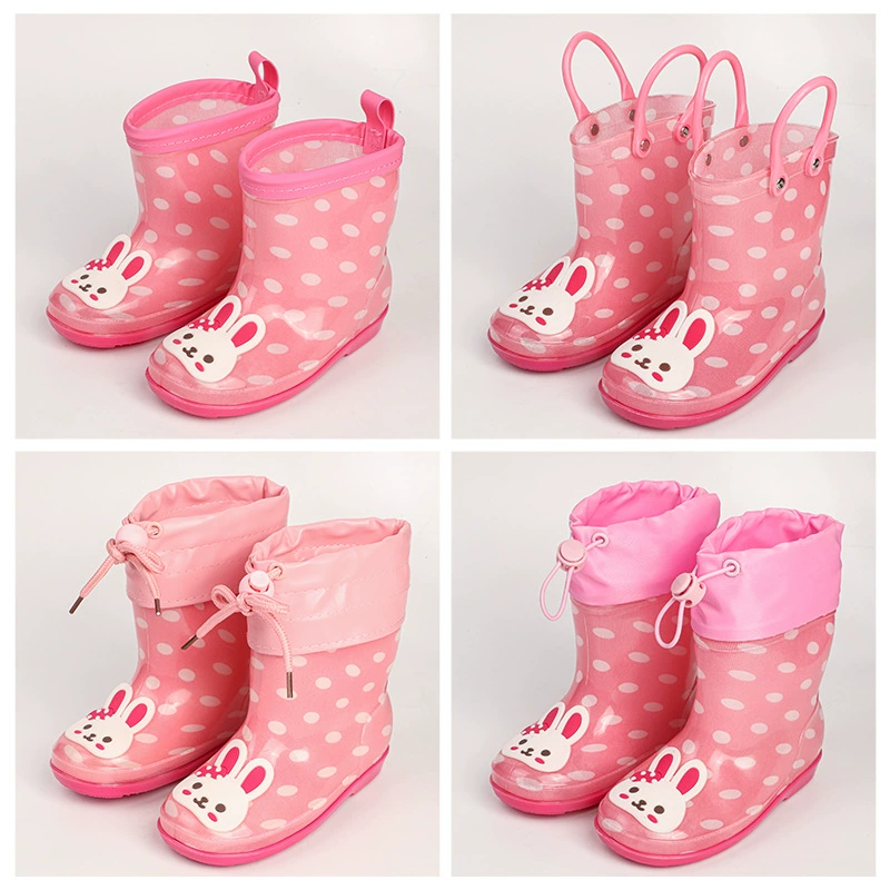 Трансграничный экспорт спот творческая цветочная ткань мультфильм детская дождевая обувь сапоги водяной набор резиновая обувь нескользящая мягкая подошва