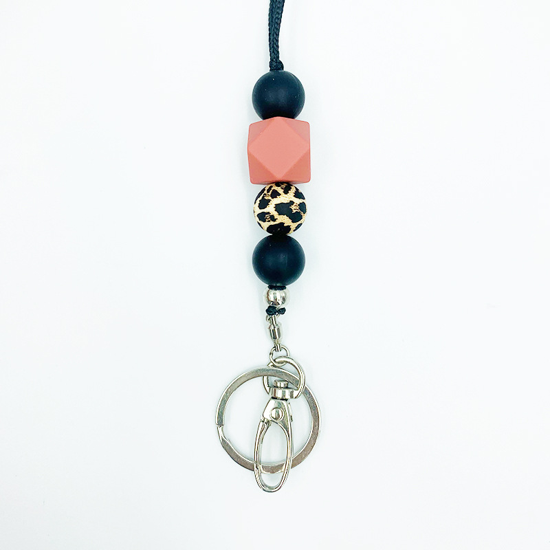 Amazon nuevo collar de insignia versátil maestro enfermera ID de estudiante Cordón de identificación de silicona con cuentas cordón llavero