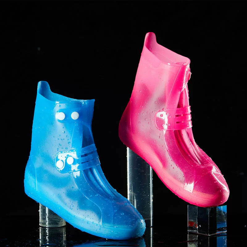 Детский непромокаемый чехол для обуви со средней трубкой для взрослых для мужчин и женщин, нескользящий чехол для обуви под давлением, износостойкий утолщенный чехол из ПВХ, водонепроницаемый чехол для ног, чехол для обуви