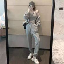 减龄显瘦运动套装女春秋季学生宽松韩版时尚卫衣休闲三件套跑步服