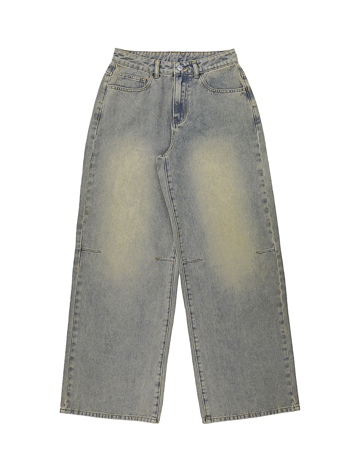 Women's Clothing Vintage Washed Wide Leg Jeans, Distressed Street Style, Loose Straight Leg Denim Jeans For Women, Commuting, Wide Leg Trousers_ecoleips.com