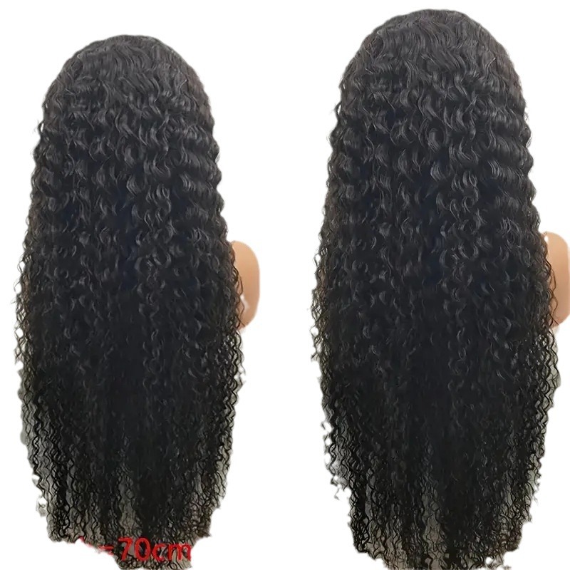 Front Lace Wig from Europe and America, front lace wig, women's center split small curly long curly hair, fluffy and natural full head cover