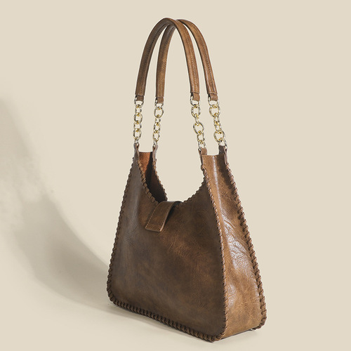  Spring and Summer New Retro Braided Soft Leather Shoulder Underarm Bag Versatile Commuting Bag Ladies Crossbody Bag Trendy