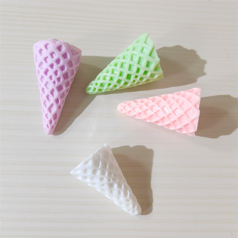 Diy樹脂カラーアイスクリーム甜筒アクセサリー毛玉ブーケ底托髪飾りクリームゴム飾り材料|undefined