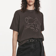 MC25秋新品T&J联名斑驳童趣奶酪鼠印花T恤卡通复古风百搭宽松短袖