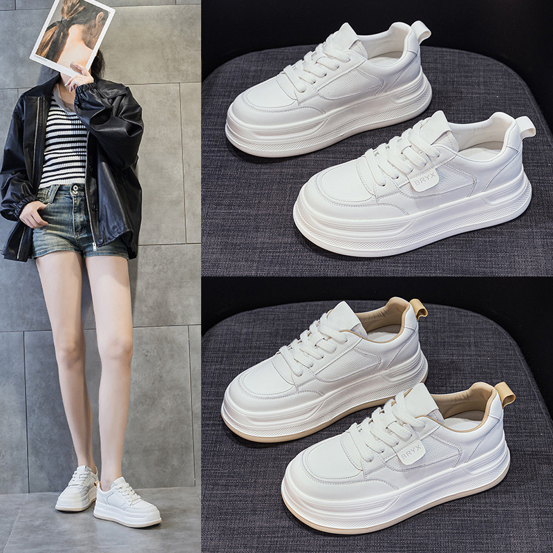 Plush White Shoes for Women 2025 Autum New Versatile Thick-Soled Height-Increasing Sneakers Lightweight Casual Sports Shoes for Women