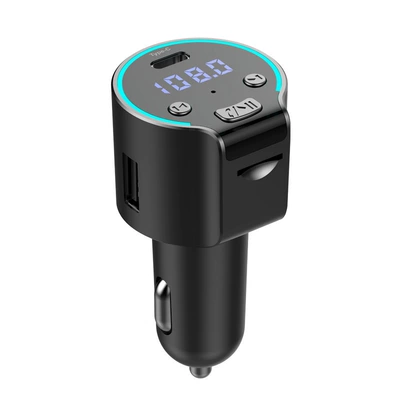 Car Bluetooth MP3 Car Fast Charging QC3.0 Charger Bluetooth Music Hands-Free Call Transmitter (Car mp3) - black