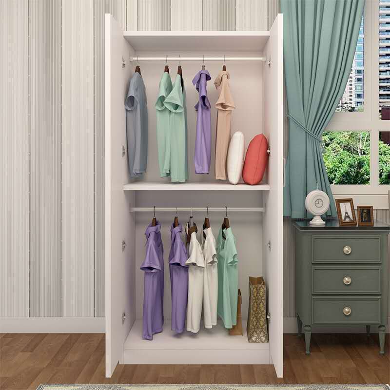 Simple Wardrobe 60 Wide Simple Modern Economical Solid Wood Assembly Children's Rental Room Bedroom Wardrobe Storage Cabinet