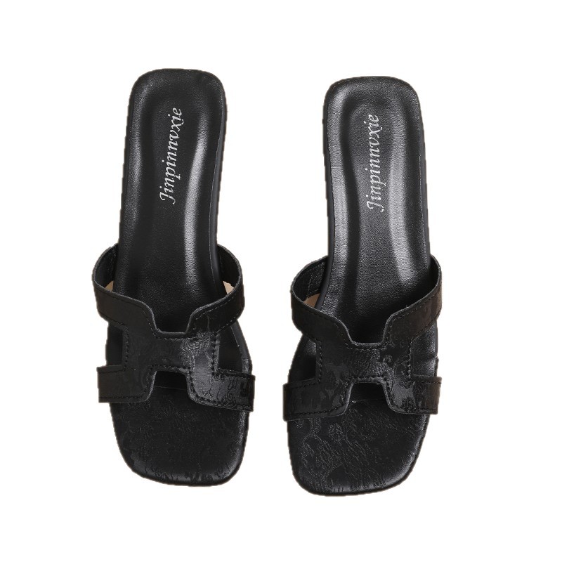 Zapatillas de tacón grueso para mujeres verano 2026 nueva moda de playa zapatillas de tacón frío sandalias casuales image 5