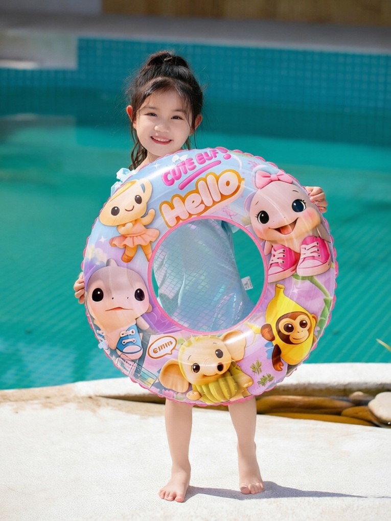 Cartoon inflatable swimming ring PVC for boys and girls