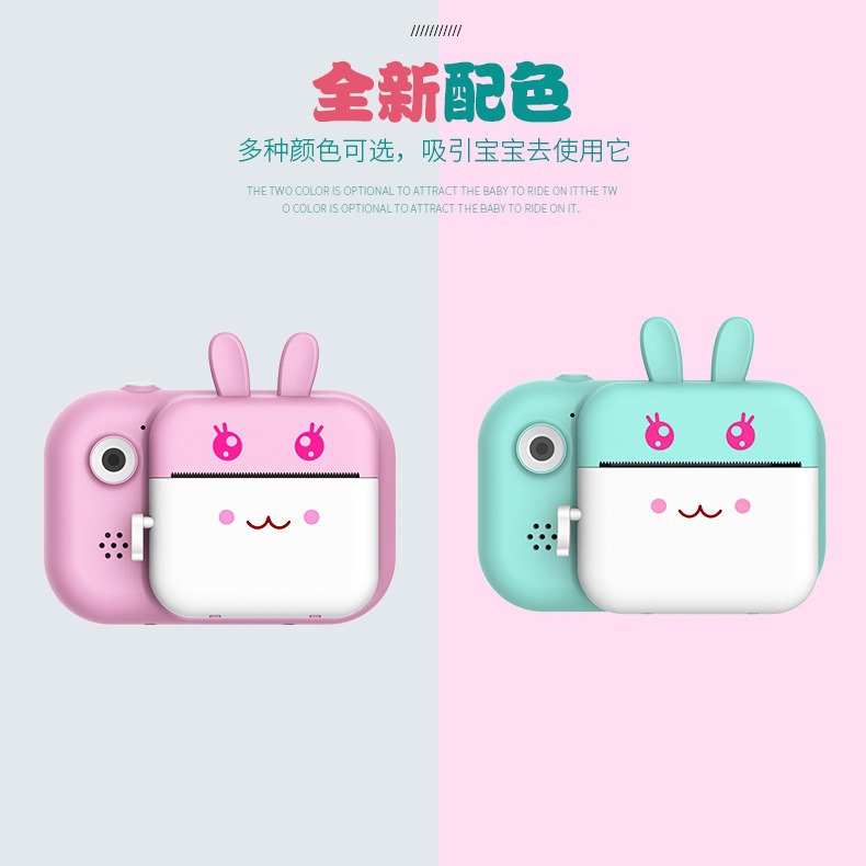 Niños mini impresión Polaroid cámara de impresión térmica cámara mini lente dual deportes fotografía regalo juguete