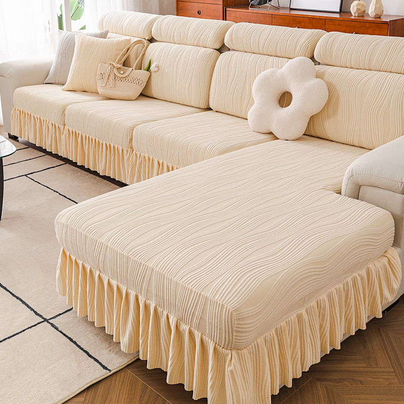 Funda de sofá universal todo incluido cuatro estaciones falda universal nuevo simple elástico antideslizante tela sofá a prueba de polvo ..