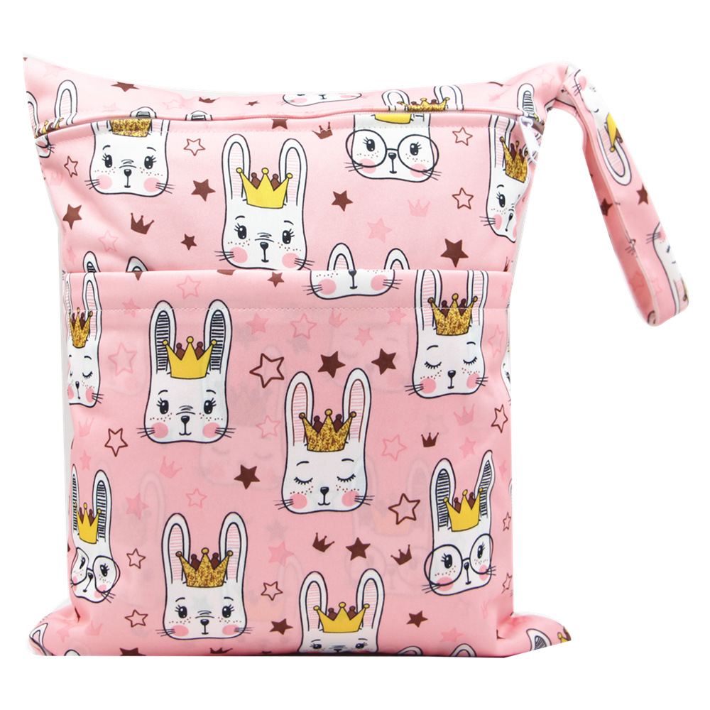 Asenappy bolsa de pañales 30*36cm bebé doble cremallera impresión impermeable bolsa de pañales cien tipos de impresión en stock