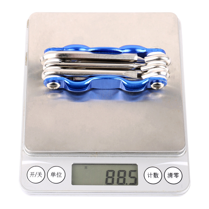 Bicicleta herramienta multifunción seis en una combinación de herramientas llave de destornillador hexagonal interior y exterior equipo de equitación