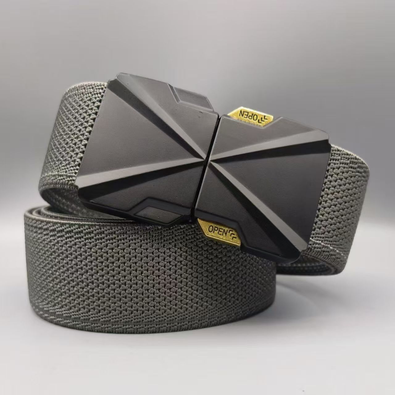 Douyin-Trendmodell Herren Outdoor Automatikschnallen Geflechtgürtel Atmungsaktiv Elastisch Verstellbar Taktischer Gürtel Casual Ledergürtel